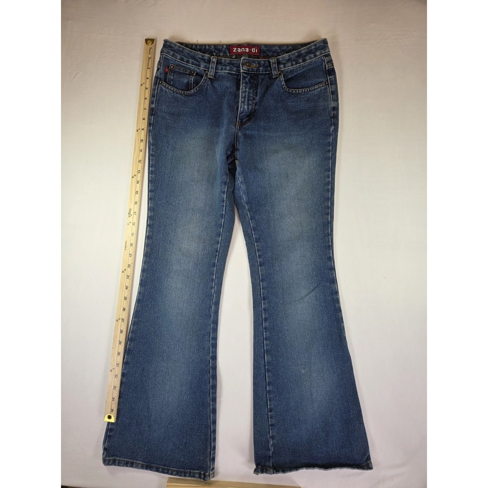 Y2K Vintage Zana Di Women's Medium Wash Flare LOW RISE - Picture 3 of 7